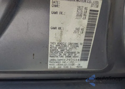 2018 Nissan Altima 2.5 S z USA, uszkodzony, nr VIN 1N4AL3AP4JC293514